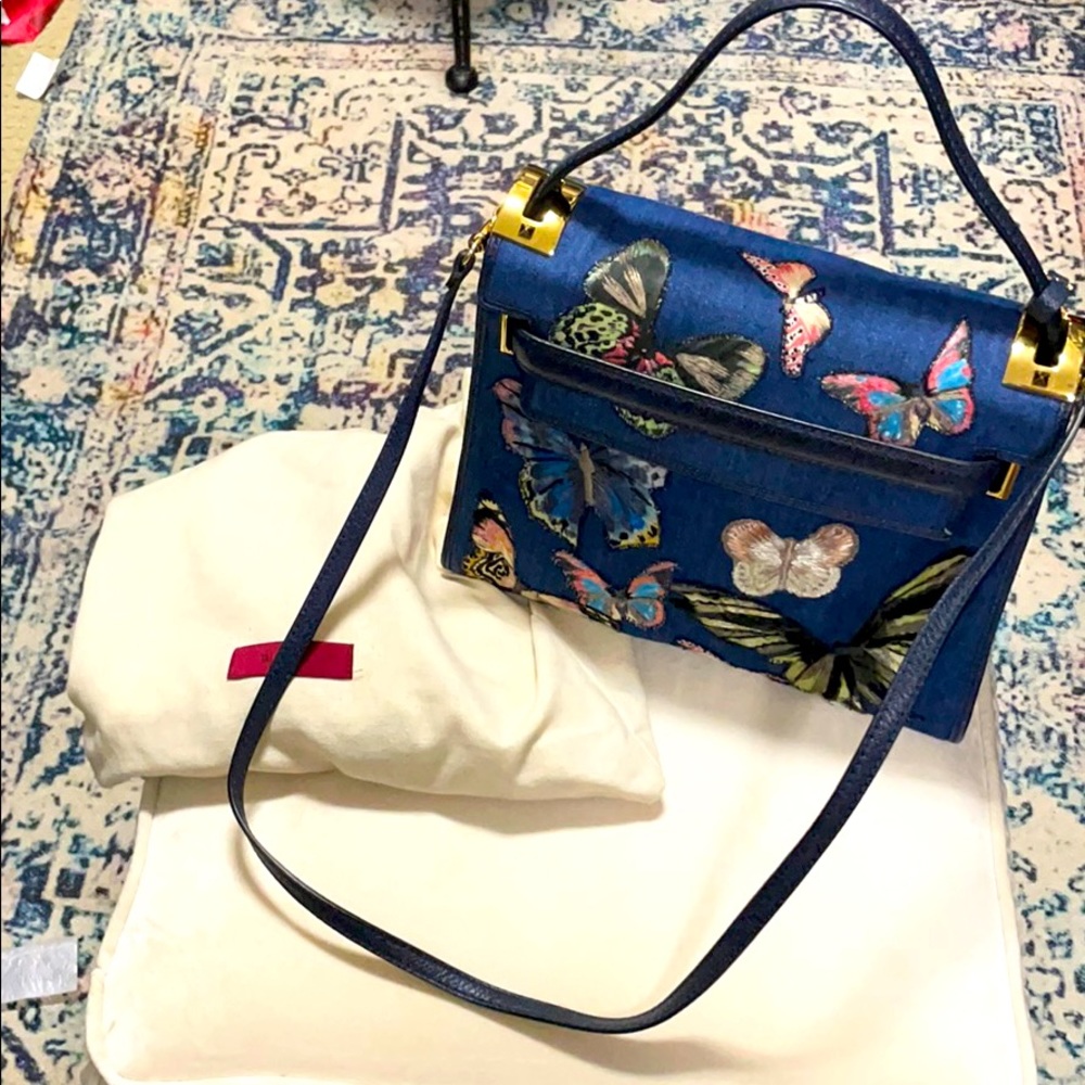 Valentino denim Butterfly Appliqué rockstud